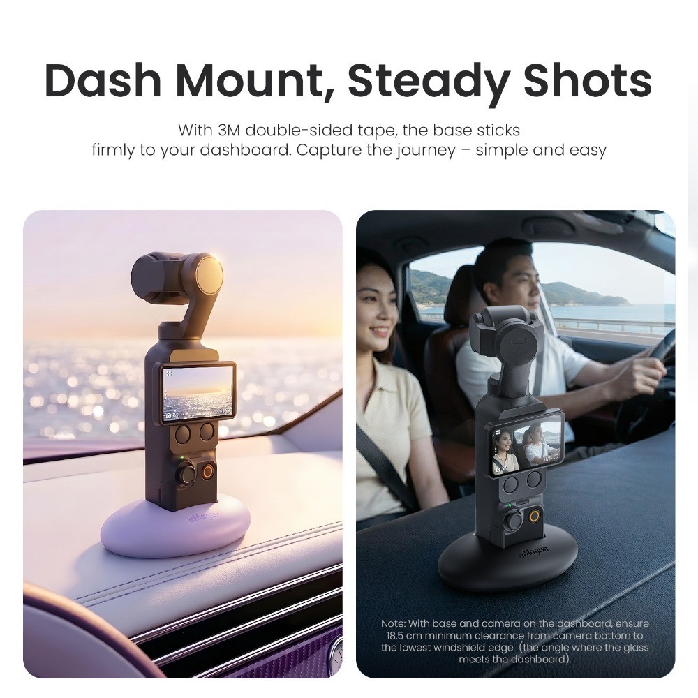 AMagicsn cho đế silicon ô tô DJI Pocket 4 cho phụ kiện DJI Pocket 4 / 3 cho giá đỡ máy tính để bàn DJI Pocket 4 / 3