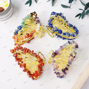 Vuốt Tóc PYCOU, Kẹp Tóc Hợp Kim Đá Nghiền, Kẹp Tóc Pha Lê Bướm Chống Trơn Trượt Thanh Lịch Mặc Hàng Ngày
