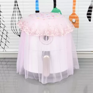 XYLBY14 Nồi Cơm Tròn Chống Bụi Bao Vải Ren Khăn Vuông Bao Vải Chống Bụi Cao Cấp Màu Hồng