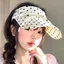 Mũ chống nắng SMILE, Mũ che mặt trang trí vành rộng, Phong cách Hàn Quốc ngọt ngào Polyester chấm bi rỗng Mũ mùa xuân hè