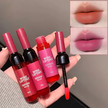 Trang điểm Chai rượu vang đỏ 6 màu Lip Glaze, Không dễ dính Cup Matte Velvet Son môi bão hòa thấp, Lâu trôi không dễ phai, Mỹ phẩm môi