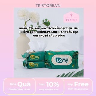 Khăn Ướt Lamy 100 Tờ Có Nắp Đậy Tiện Lợi - Không Cồn, Không Paraben, An Toàn Dịu Nhẹ Cho Bé Và Gia Đình