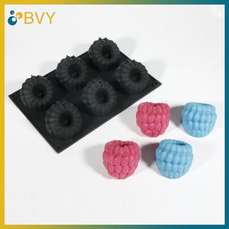 BVY 6-Cell Blueberry Hoặc Raspberry Design Khuôn Mousse Trái Cây Pháp Khuôn Bánh Silicon Khuôn Bánh Pudding Socola Dụng Cụ Nướng Bánh Tráng Miệng.