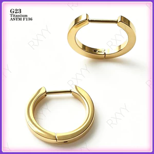Hợp kim titan Bông tai kim thẳng Vòng trơn Bông tai đơn giản