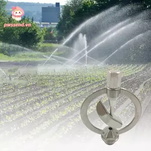 Máy phun nước tưới PWSEND, Tưới nước xoay hạng nặng Xoay 360 độ, Tưới nước tự động Vòi phun phân tán kim loại kẽm Vườn