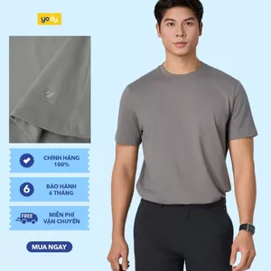 Áo thun cổ tròn nam YODY dáng slimfit, thoáng mát, co giãn MCTS26S058