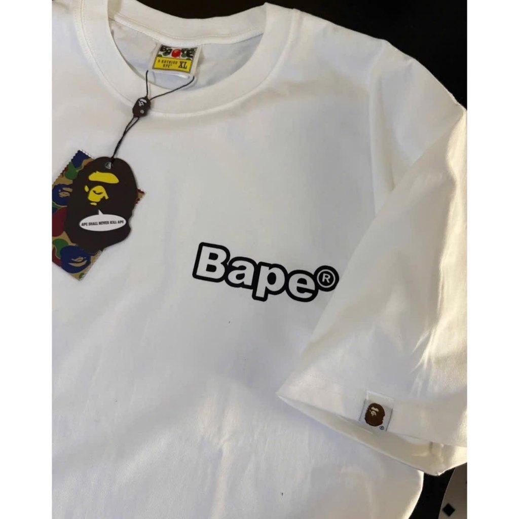 （Giao hàng 24h）Angela Áo Thun Bape Khỉ Icon Hình In Áo Phông Nam Nữ Form Rộng Unisex STAYRVIBES Full Tag Mạc Chuẩn