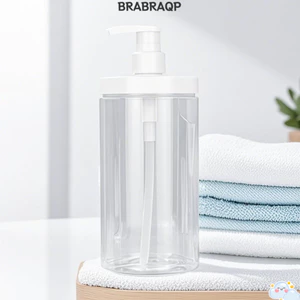Hộp đựng chai bơm BRARAA, Hộp đựng xà phòng tắm miệng rộng, Chai tắm có thể đổ lại PET dung tích lớn 500 / 1000ml để làm kem dưỡng da dầu gội