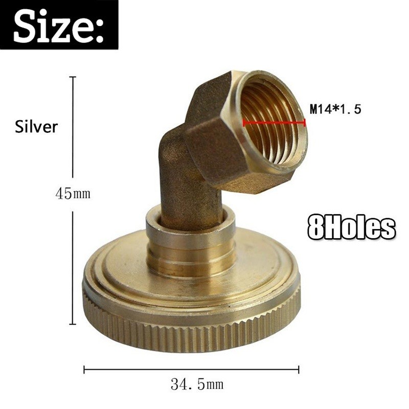 Béc Phun Thuốc Bằng Đồng 4/5/8 Lỗ Cong Béc Xịt Thuốc Tưới Cây Phun Sương Ren 14mm