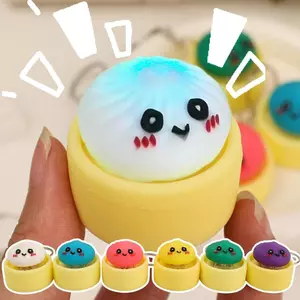 1 / 2 / 3 CÁI Bấm vào móc khóa Bun phát sáng | Đồ chơi giảm căng thẳng ABS bền bỉ, trang trí di động nhỏ gọn cho túi đựng chìa khóa, Quà tặng lý tưởng
