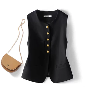 Cũ Phong Cách Tiền Phù Hợp Với Áo Vest Nữ Cao Cấp Áo Vest 2025 Slim-fit Tất Cả Trận Đấu Sang Trọng Áo Khoác 6.4