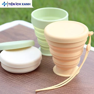 Cốc uống nước silicon gấp gọn, Hộp đựng tăm Cốc nước gấp gọn làm móc khóa dễ dàng mang theo du lịch, dã ngoại