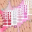 EBINLANDS 22 đầu / miếng dán móng tay ngón chân, Gradient lấp lánh chống thấm nước Full Cover Nail Wraps, Không nướng Chất kết dính có thể tháo rời Màu trơn lấp lánh Dải sơn móng tay lấp lánh