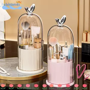 Hộp đựng cọ trang điểm EBINLANDS, PP có nắp đựng cọ mỹ phẩm, 360 di động° Bàn chải trang điểm giá đựng đồ chống bụi dung tích lớn xoay