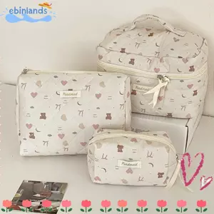 Túi giặt EBINLANDS, Túi đựng mỹ phẩm hình chú chuột hạnh phúc hình gấu Maroon, Túi đựng đồ có giá trị cao cầm tay hoạt hình