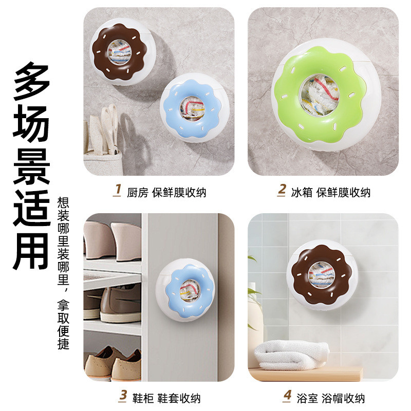 Băng Phim Bao Hộp Bảo Quản Treo Tường Không Đục Lỗ Cấp Thực Phẩm Dùng Một Lần Bám Túi Bảo Quản Dụng Cụ Tiện Dụng Nhà Bếp OOKD