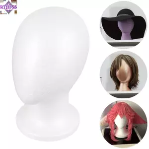 RTJIFSS Foam Mannequin Head, Đế trưng bày tóc giả ổn định nhẹ, Màn hình mũ trang sức