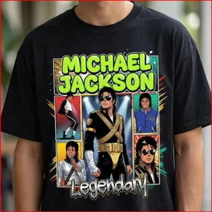 GC1 Michael Jackson MJ Mãi Áo Thun Anime Truyện Tranh Tee Retro Pop Nghệ Thuật Kỷ Nguyên Quà Tặng GC1