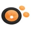 WANYEDI 2 Chiếc Loa Giấy Nón, 1 Inch Lỗ Khoan & 6 Inch Đường Kính Ngoài Loa Siêu Trầm Xung Quanh Nón, Dễ Dàng Lắp Đặt Màu Cam Trống Giấy Siêu Trầm Thay Thế
