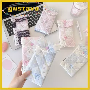 Túi đựng kính GUSTAVA, Bút chì họa tiết hoa chống áp lực, chống bụi có nút kính râm
