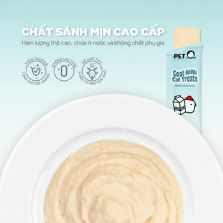(Hộp 30 thanh) Súp thưởng cho mèo PetQ, Súp thưởng sữa dê cao cấp, Vitamin, Dầu cá, Cỏ mèo