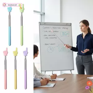 Con trỏ dạy BEABOUT, Gậy đọc sách bằng thép không gỉ có thể thu vào, Thiết kế ngón tay mềm chất lượng cao|Thanh giảng dạy màu Văn phòng trường học