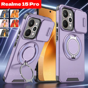 Dành Cho Realme 16 Pro Plus ProPlus 15Pro 15 Pro 5G 2025 Vỏ Điện Thoại Giáp Nhẫn Đứng Vỏ Realme15Pro Realme16Pro + Realme16Pro Giá Đỡ Bảo Vệ Ống Kính Từ Tính Ốp Lưng Chống Sốc