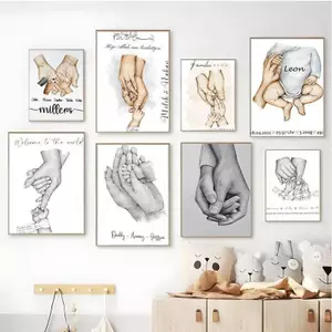 Nghệ Thuật Trừu Tượng Của Gia Đình Tay Áp Phích Không Khung Tranh Canvas Nghệ Thuật Treo Tường Trừu Tượng Cho Phòng Trang Trí Nhà
