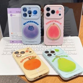 3D DIY Cam Lê Trái Cây Trường Hợp Điện Thoại Cho iPhone 17 16 15 14 13 12 11 Pro Max 16 15 14 Plus