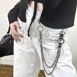 AqToCna Punk Ro Kim Loại Lớp Dây Xích Unisex Eo Móc Chìa Khóa Cho Quần Jean Hip-Hop Quần Dây Thời Trang Dây Xích Trang Sức AqToCna