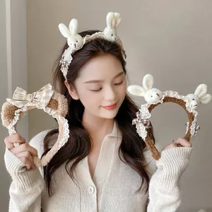 Rửa Mặt Băng Đô Nữ Mặt nạ Chuyên Dụng Dễ Thương Ba Chiều Sang Trọng Băng Đô Người Ảnh Hưởng 2022 Phong Cách Mới Hoạt Hình Băng Đô