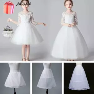 GAVESTO Girls Petticoat Crinoline, Váy Crinoline ngắn màu trắng, Phụ kiện đám cưới 1 / 2 / 3 Vòng hoa Phụ kiện váy trẻ em