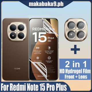 Bảo vệ màn hình Hydrogel mềm 2 trong 1 cho XIaomi Redmi Note 15 Pro + Pro Plus 4G 5G Bảo vệ toàn diện Phim HD + Phim ống kính máy ảnh
