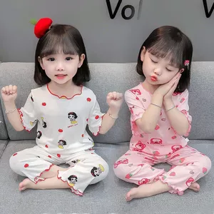 Shop Bộ Đồ Ngủ Trẻ Em Ice Silk Bé Gái Mỏng Điều Hòa Không Khí Phù Hợp Với Bé Gái Ren Hoạt Hình Tay Ngắn Dịch Vụ Gia Đình Hợp Thời Trang