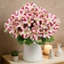 {WELV}Artificial Morning Glory Lifelike Design Details Vibrant Color Retention