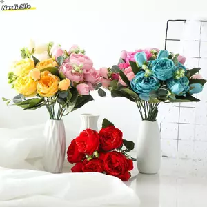 NORDICLIFE 30cm 9 đầu Hoa nhân tạo DIY Trang trí Tiệc cưới cổ điển
