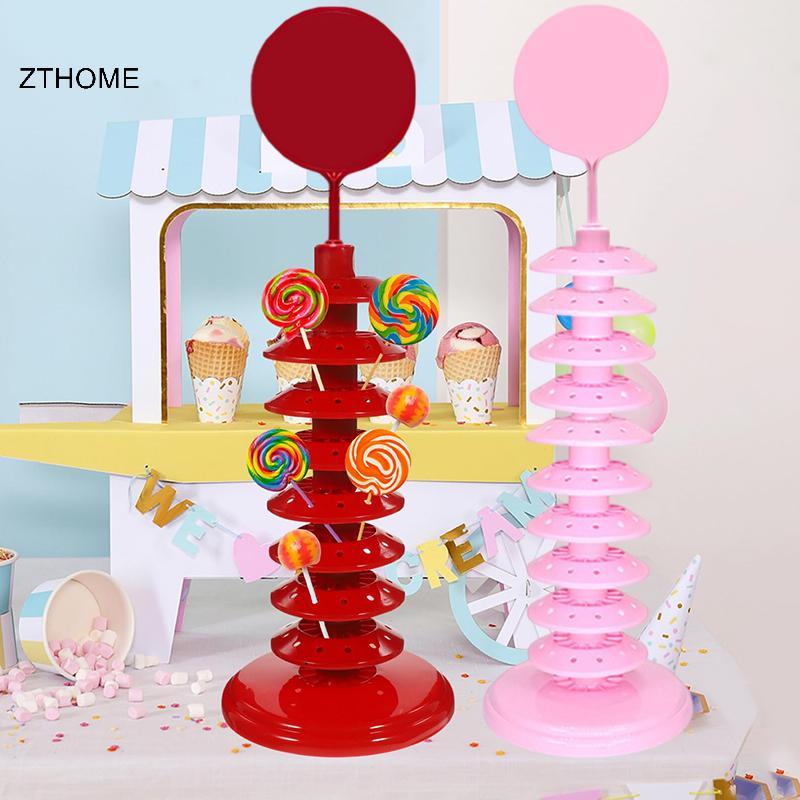 ZTHOME Có Thể Điều Chỉnh 6 / 10 Lớp Lollipop Giá Đỡ Đứng Kẹo Hiển Thị Bàn Món Tráng Miệng Cây Ra Tháp Porous Lollipop Kẹo Hiển Thị Đảng Cung Cấp HOT