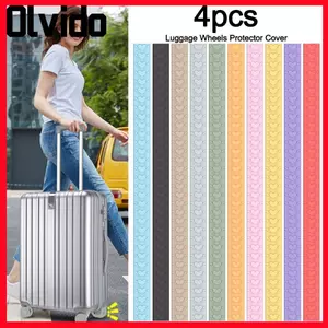 Vỏ bảo vệ bánh xe hành lý OLVIDO 4 chiếc, chống trượt có thể cắt Vali bảo vệ bánh xe Nhẫn, silicon giảm tiếng ồn Hấp thụ sốc Giày bánh hành lý