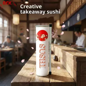 Hộp đẩy Sushi tròn hiệu quả ECK có ống hút nước sốt Chuẩn bị Sushi nhanh chóng HOT