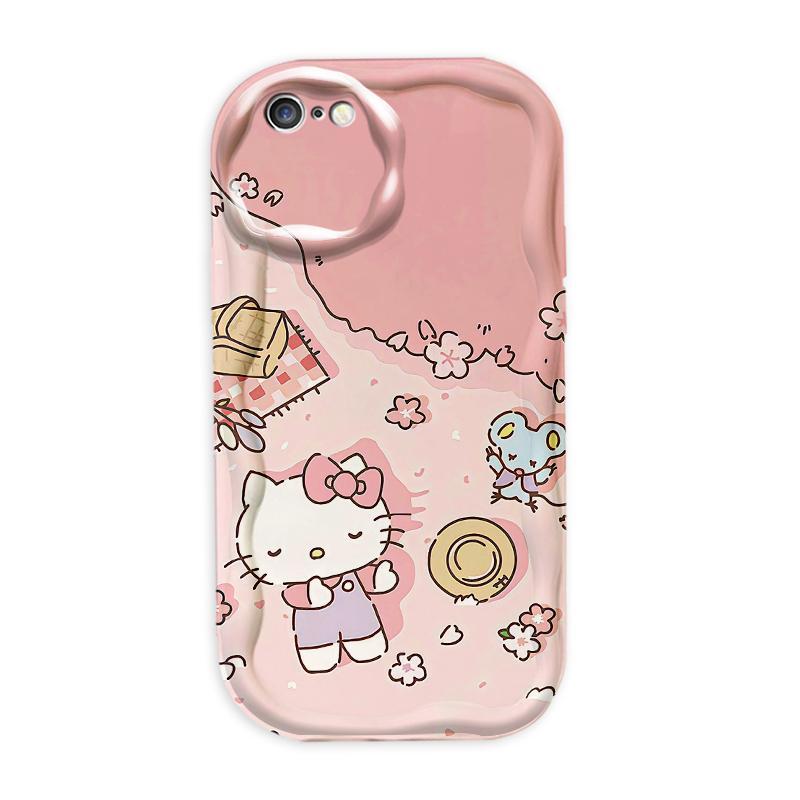 Thích Hợp Cho iPhone 6 6S 6 Plus 6S Plus 7 8 Plus SE 2020 3D TPU Mềm Hoạt Hình Kitty Nữ Vỏ Điện Thoại Chống Sốc