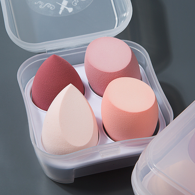 [XT] Set 4 Bông Phấn Trang Điểm Mềm Mịn Kèm Hộp Đựng Sang Trọng Siêu Tiện Lợi Khô Ướt Đều Dùng Được
