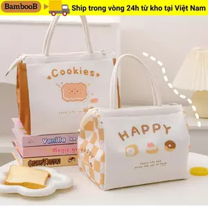 Hộp Cơm Trưa BAMBOOB, Túi Cơm Trưa Nhiệt Đa Năng Lớn, Túi Tote Di Động Hoạt Hình Dễ Thương Túi Bảo Quản Thực Phẩm Nữ Cô Gái Trẻ Em