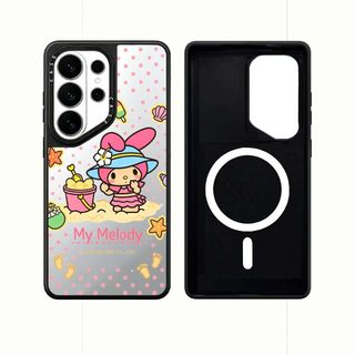 Từ Bãi Biển Bãi Biển Thỏ Mèo Gương Cứng Phone Case For Samsung Galaxy S26 25 24 23 UItra S26 25 24 Plus Vỏ Bảo Vệ Chống Sốc
