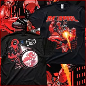 YB1 Deadpool Áo thun siêu anh hùng người hâm mộ Tee 110CM-6XL mùa hè tay ngắn BY1