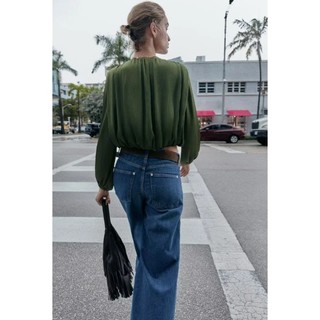 Áo sơ mi ngắn tay cổ chữ V tròn ZA 3897051