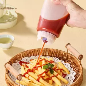 TRTR Chai Bóp Nhựa Đảo Ngược, Đầu Nạp Lại Van Lớn Đựng Gia Vị Bóp Chai VN