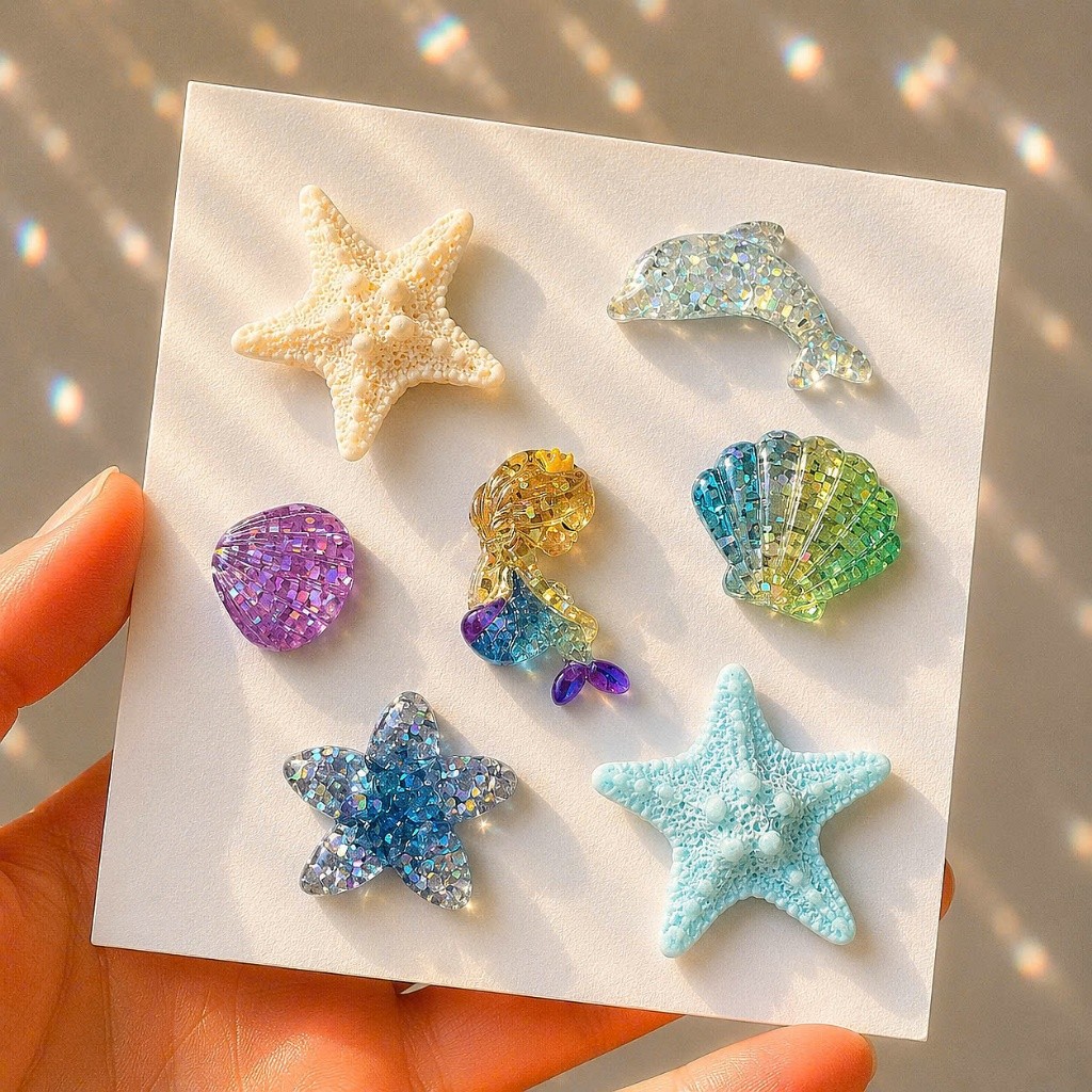 ĐỘC QUYỀN -Set Charm Sao Biển Pastel Mermaid Ocean 🌊 Charm Gắn Dép Crocs Nàng Tiên Cá Mix Vỏ Sò Cá Heo Resin Cao Cấp ✨