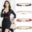 PNPIA- Thắt lưng da nữ thời trang đơn giản cho váy Thắt lưng mỏng có thể điều chỉnh Thắt lưng thắt lưng với Vintage Vàng Bule Faux Leathe