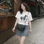 （Giao hàng 24h）Angela Áo Thun Angela Chú Ngựa Trắng Thêu Tinh Xảo Chất 100% Cotton Mềm Mịn Thoáng Mát.