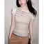 Áo thun ngắn tay khâu cổ chéo Hot Girl của Mỹ Thiết kế Sense Slim-Fit All-Match S